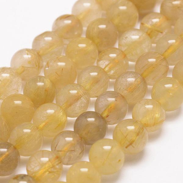 

PandaHall Natural Gold Rutilated Quartz Beads Strands, Round, 8mm, Hole: 1mm, about 46pcs/strand, 14.5 inch~14.6 inch(37~37.2cm) Rutilated...