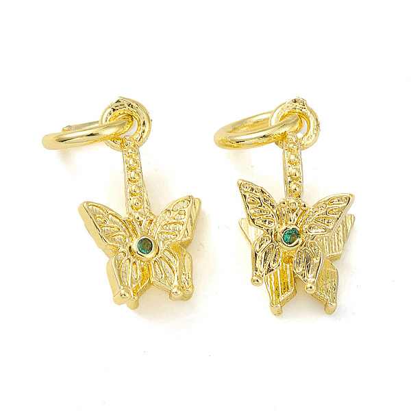 

PandaHall Rack Plating Brass Pave Cubic Zirconia Butterfly Ice Pick Pinch Bails, Cadmium Free & Lead Free, Long-Lasting Plated, Real 18K..., Green
