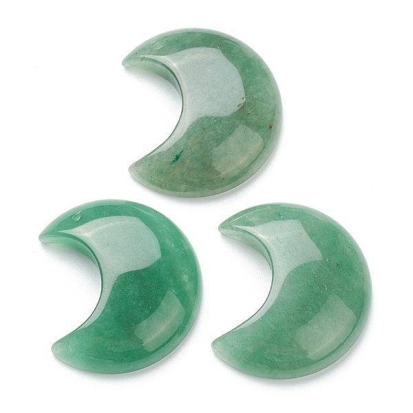

PandaHall Natural Green Aventurine Pendants, Moon, 34~35x29~30x7.5~9mm, Hole: 1.2mm Green Aventurine Moon