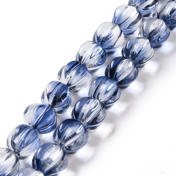 

PandaHall Transparent Glass Beads Strands, Lantern, Prussian Blue, 10.5x9.5x10.5mm, Hole: 1mm, about 38pcs/strand, 15.24 inch(38.7cm) Glass...