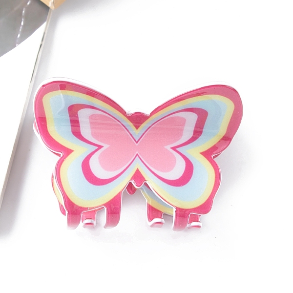 

PandaHall Butterfly PVC Claw Hair Clips, Hair Accessories for Women & Girls, Camel, 68x46x55mm PVC Butterfly Brown