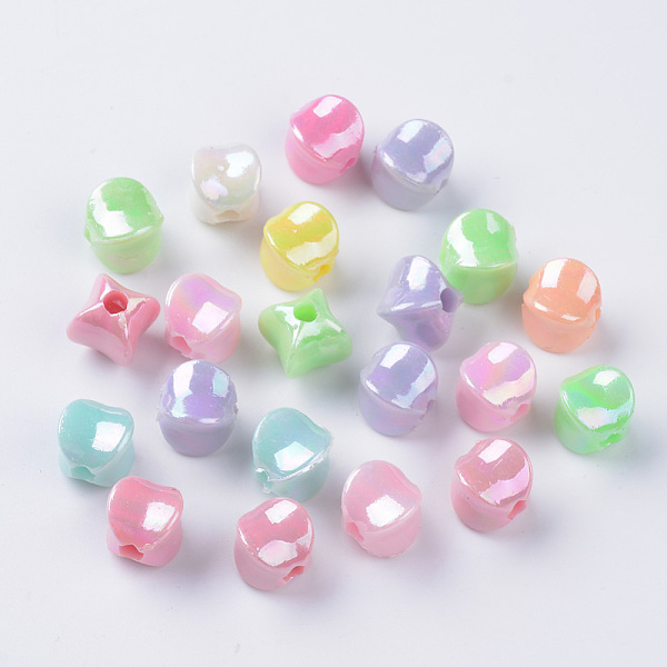 

PandaHall Opaque Acrylic Beads, AB Color Plated, Cube, Mixed Color, 8.5x8.5x9mm, Hole: 2mm, about 1350pcs/500g Acrylic Cube Multicolor