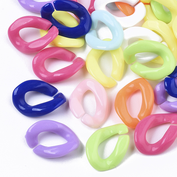 

PandaHall Opaque Acrylic Linking Rings, Quick Link Connectors, For Jewelry Curb Chains Making, Twist, Mixed Color, 19x13x4mm, Inner Diameter..., Multicolor