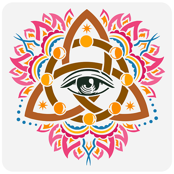 

PandaHall FINGERINSPIRE Celtic Trinity Sign Painting Stencil 11.8x11.8inch Reusable All Seeing Eye Pattern Decorative Drawing Template...