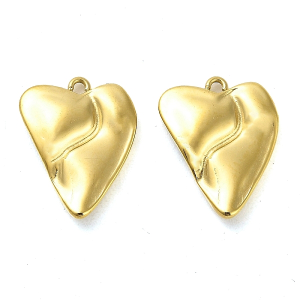 

PandaHall 304 Stainless Steel Pendants, Heart Charm, Real 14K Gold Plated, 19x15x3mm, Hole: 1.4mm 304 Stainless Steel Heart