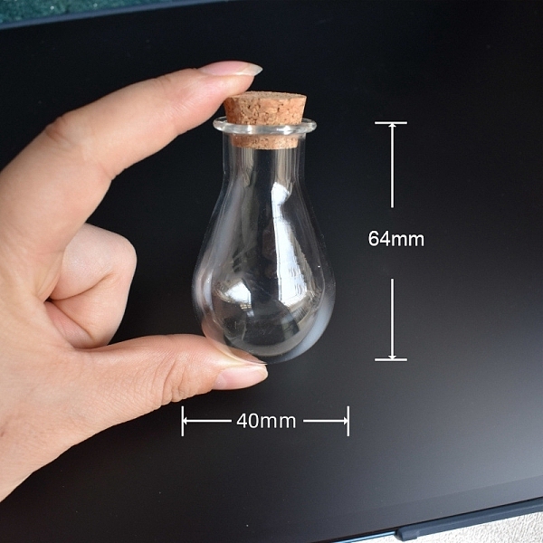 

PandaHall Glass Bottle, with Cork Plug, Wishing Bottle, Clear, 4x6.4cm Glass Bottle Clear