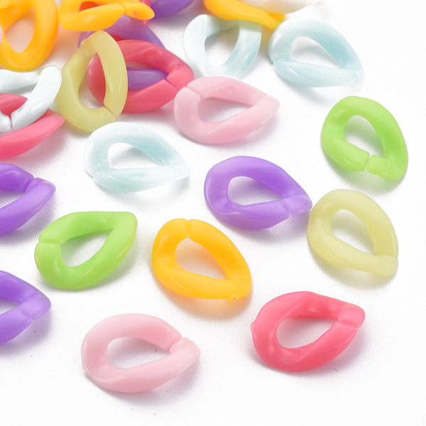 

PandaHall Opaque Acrylic Linking Rings, Quick Link Connectors, For Curb Chains Making, Twist, Mixed Color, 18.5x13.5x4mm, Inner Diameter..., Multicolor