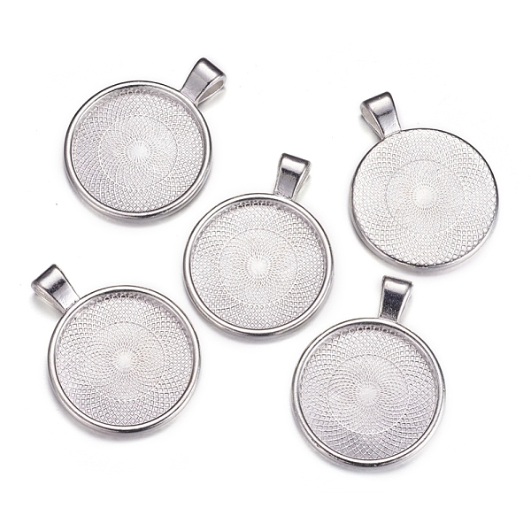 

PandaHall Metal Alloy Pendant Cabochon Settings, Plain Edge Bezel Cups, DIY Findings for Jewelry Making, Platinum, Cadmium Free & Lead Free...