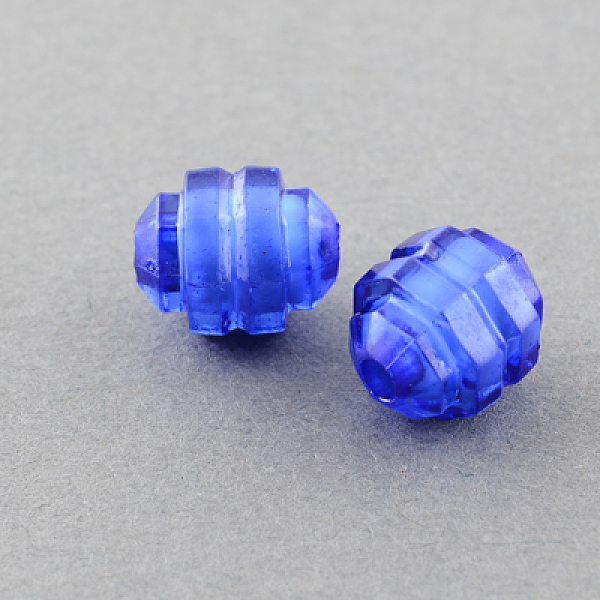 

PandaHall Transparent Acrylic Beads, Bead in Bead, Twist, Blue, 10x8mm, Hole: 2mm, about 1600pcs/500g Acrylic Oval Blue