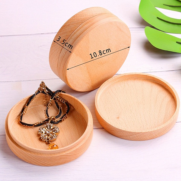 Round Wood Ring Box - image