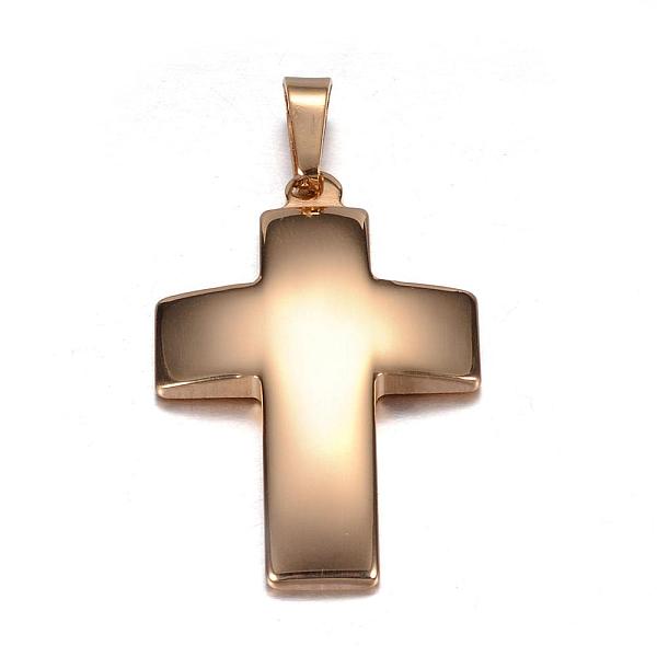 

PandaHall Ion Plating(IP) 304 Stainless Steel Pendants, Cross, Golden, 36x24x4mm, Hole: 8x4mm 304 Stainless Steel Cross