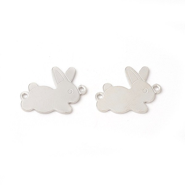 

PandaHall Brass Bunny Links connectors, Rack Plating, Rabbit Findings, Platinum, 12.5x16x0.5mm, Hole: 0.5~0.8mm Brass Rabbit