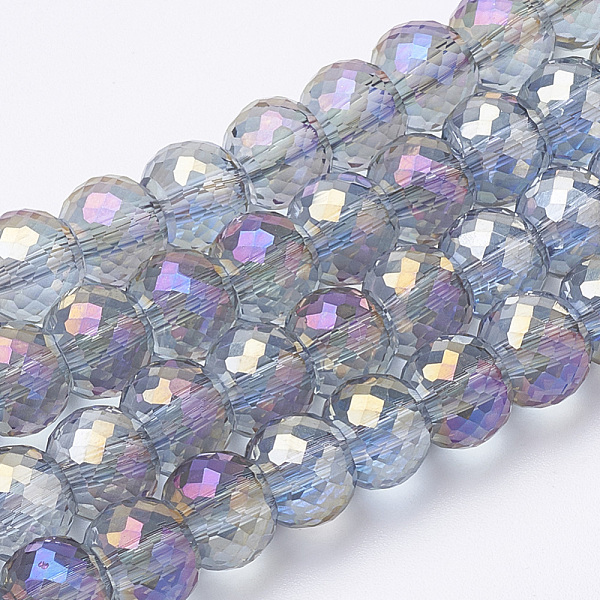 

PandaHall Electroplated Glass Beads Strands, Rainbow Plated, Faceted, Rondelle, Colorful, 8x6mm, Hole: 1.2mm, about 80pcs/strand, 19.69 inch...