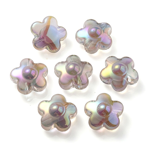 

PandaHall UV Plating Rainbow Iridescent Transparent Acrylic Beads, Two Tone, Flower, Gainsboro, 17x17x9mm, Hole: 2.7mm Acrylic Flower Gray