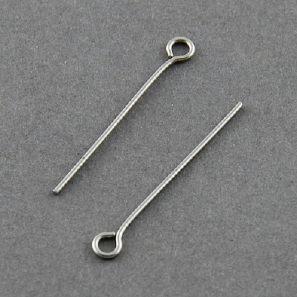 

PandaHall 304 Stainless Steel Eye Pin, Stainless Steel Color, 45mm, Hole: 2mm, Pin: 0.7mm 304 Stainless Steel