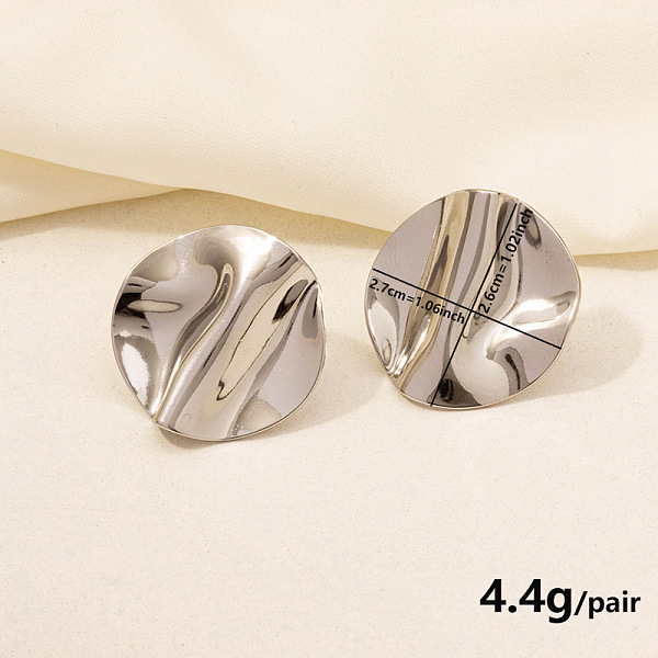 

PandaHall Irregular Shape Stainless Steel Stud Earrings, Platinum Stainless Steel