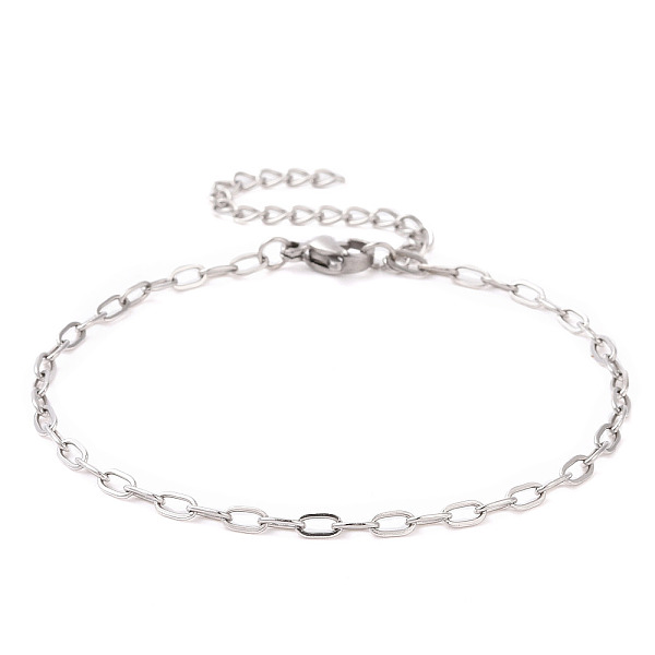 

PandaHall 304 Stainless Steel Cable Chain Bracelet for Men Women, Stainless Steel Color, 7 inch(17.7cm) 304 Stainless Steel