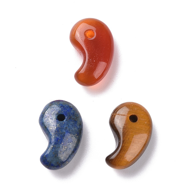 

PandaHall Natural Gemstone Pendants, Magatama Charms, 20x13x7mm, Hole: 2mm Mixed Stone Others