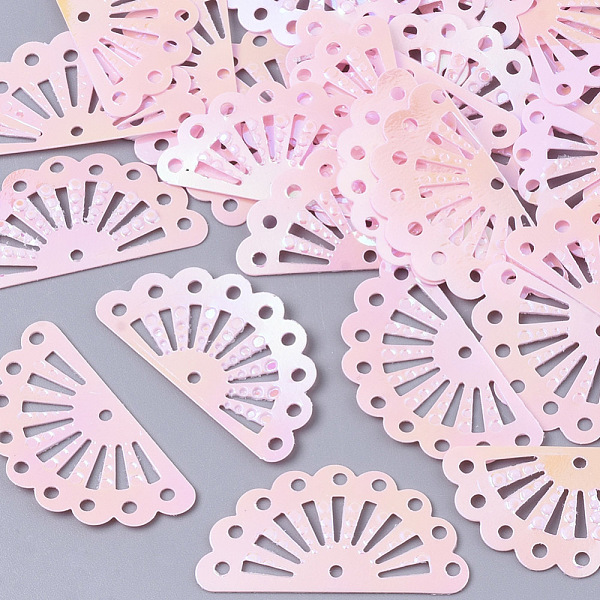 

PandaHall Ornament Accessories, PVC Plastic Paillette/Sequins Beads, AB Color, Fan, Pink, 15x29x0.5mm, Hole: 1.2mm, about 5000pcs/500g PVC...