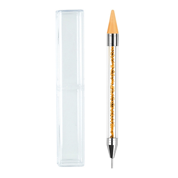 PandaHall Acrylic Nail Art Rhinestones Pickers Pens, with Wax & Stainless Steel Pen Head, Nail Art Dotting Tools, Point Nail Art Craft Tool...