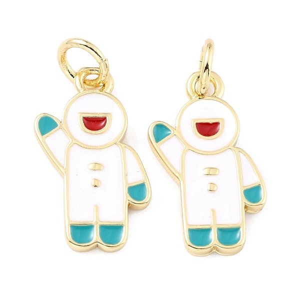 

PandaHall Brass Enamel Pendants, with Jump Ring, Long-Lasting Plated, Real 18K Gold Plated, Astronaut, White, 17x10x1.5mm, Jump Ring...