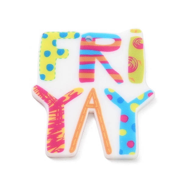 

PandaHall Acrylic Pendant, Letter, Colorful, 41.5x36.5x2mm, Hole: 1.6mm Acrylic Letter