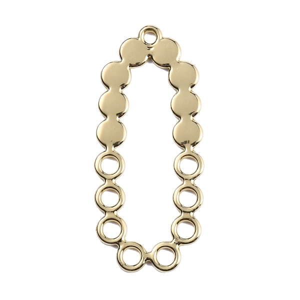 

PandaHall Alloy Pendants, Hollow Oval, Light Gold, 40x18x1mm, Hole: 1.8mm Alloy Oval