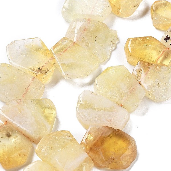 

PandaHall Natural Citrine Beads Strands, Nuggets, Top Drilled, 16~17x18~23.5x6~8mm, Hole: 0.7mm, about 15pcs/strand, 7.28~7.72''...