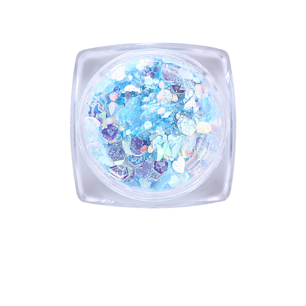 

PandaHall Shiny Nail Art Decoration Accessories, with Glitter Powder and Sequins, DIY Sparkly Paillette Tips Nail, Light Sky Blue...