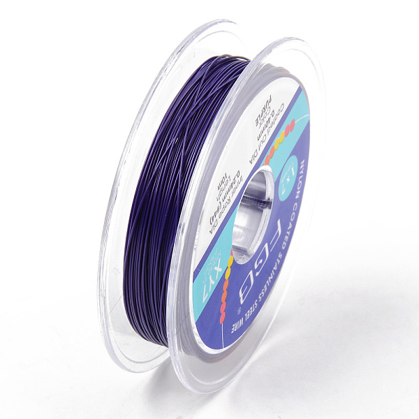 

PandaHall Tiger Tail Beading Wire, 7-Strand Bead Stringing Wire, Nylon Coated Stainless Steel Wire, Dark Violet, 26 Gauge, 0.4mm, about 32.8...