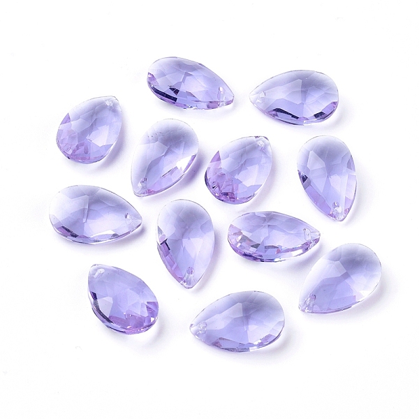 

PandaHall Faceted Glass Pendants, Teardrop, Medium Purple, 15x9.5x5.5mm, Hole: 1mm Glass Teardrop