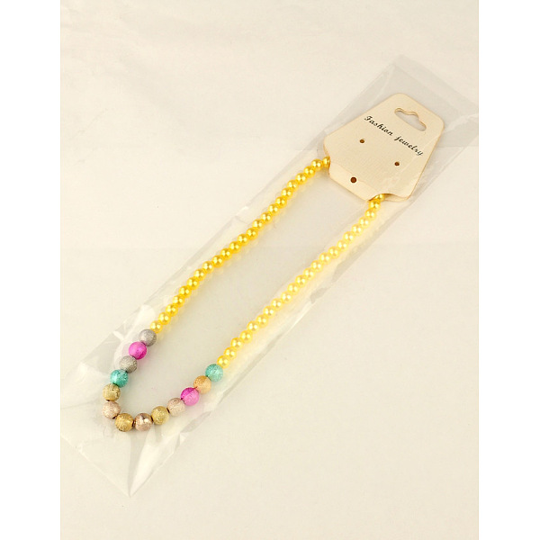 Mode Nachahmung Acryl Perle Dehnbar Halsketten Für Kinder