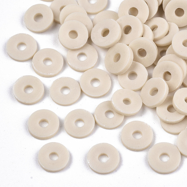 

PandaHall Handmade Polymer Clay Beads, for DIY Jewelry Crafts Supplies, Disc/Flat Round, Heishi Beads, Light Goldenrod Yellow, 4x1mm, Hole...