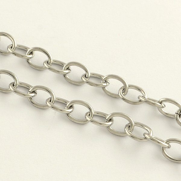 

PandaHall 304 Stainless Steel Cable Chains, Unwelded, Oval, Stainless Steel Color, 8x6x1.2mm 304 Stainless Steel