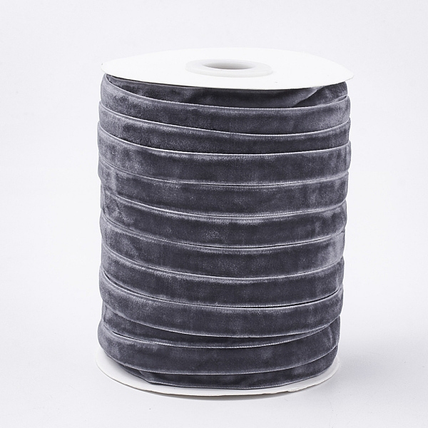 

PandaHall Single Face Velvet Ribbon, Slate Gray, 3/8 inch(9.5~10mm), about 50yards/roll(45.72m/roll) Velvet None Gray