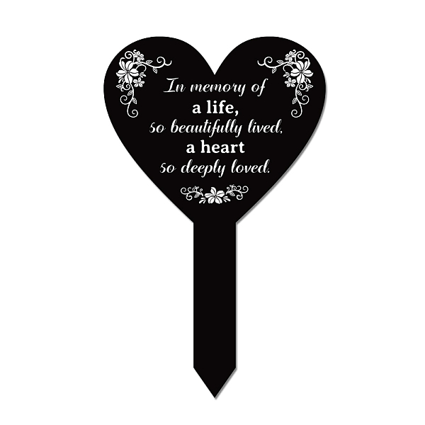 

PandaHall GLOBLELAND Memorial Remembrance Plaque Stake Acrylic Plaque Memorial Commemoratory Sign Garden Remembrance Decoration in Memory of..., Black
