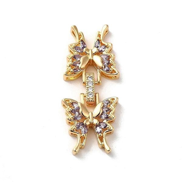 

PandaHall Rack Plating Brass Pave Lilac Cubic Zirconia Fold Over Clasps, Cadmium Free & Lead Free, Long-Lasting Plated, Butterfly, Golden..., Purple