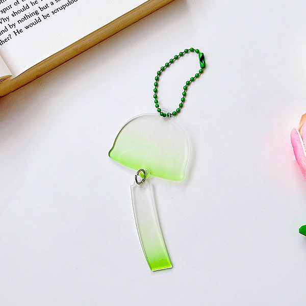 

PandaHall Gradient Color Transparent Acrylic Keychain Blanks, with Random Color Ball Chains, Wind Chime, Pale Green, Wind Chime: 10cm...