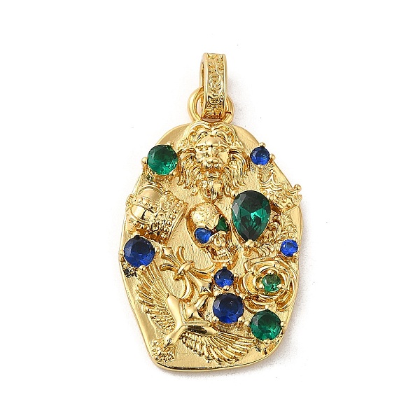 

PandaHall Rack Plating Brass Micro Pave Cubic Zirconia with Sea shell Pendants, Cadmium Free & Lead Free, Oval, Real 18K Gold Plated...