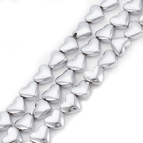

PandaHall Electroplate Non-magnetic Synthetic Hematite Beads Strands, Heart, Platinum Plated, 6x5.5x3mm, Hole: 1mm, about 70pcs/strand, 15.7...