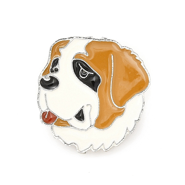 

PandaHall Dog Enamel Pin with Brass Butterfly Clutches, Alloy Badge for Backpack Clothing, St. Bernard, 25.5x24x10mm, Pin: 1.1mm..., Brown