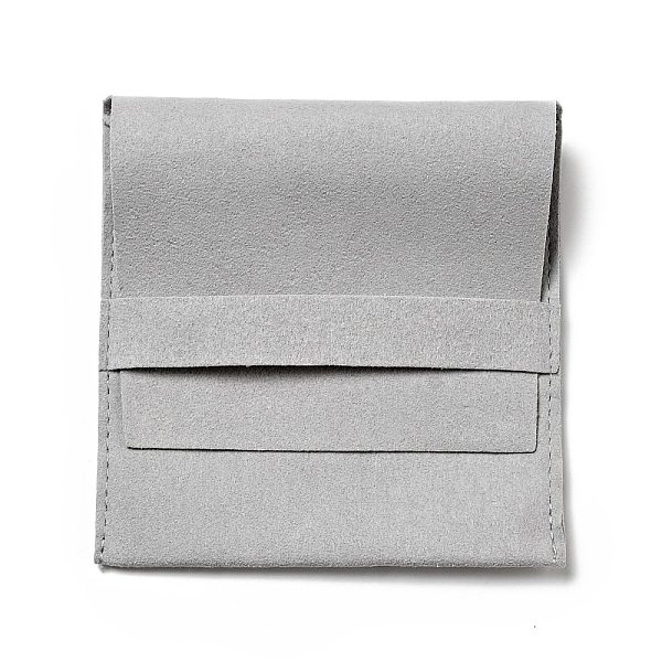 

PandaHall Microfiber Jewelry Pouches, Foldable Gift Bags, for Ring Necklace Earring Bracelet Jewelry, Square, Gainsboro, 10.1x9.8x0.3cm..., Gray