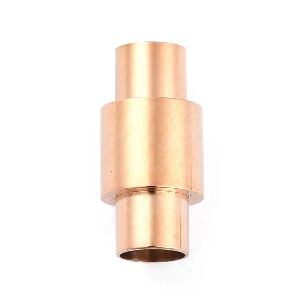 

PandaHall Ion Plating(IP) 304 Stainless Steel Magnetic Clasps with Glue-in Ends, Column, Rose Gold, 20x10mm, Hole: 6mm 304 Stainless Steel...