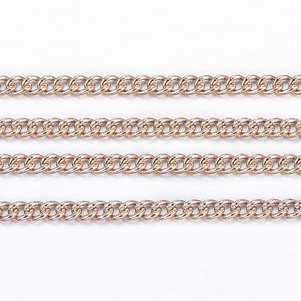 

PandaHall 304 Stainless Steel Curb Chains, Soldered, with Spool, Rose Gold, 1.2x1.1x0.3mm, about 65.61 Feet(20m)/roll 304 Stainless Steel