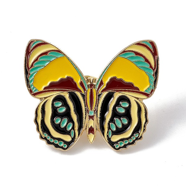 

PandaHall Butterfly Enamel Pin, Light Gold Alloy Brooch for Backpack Clothes, Colorful, 25x30x2mm, Pin: 1.3mm Alloy+Enamel Butterfly