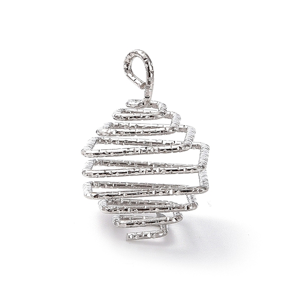 

PandaHall Iron Wire Spiral Bead Cage Pendants, Square Charms, Platinum, 20.5x14.5x14.5mm, Hole: 2.8x2.2mm Iron Square