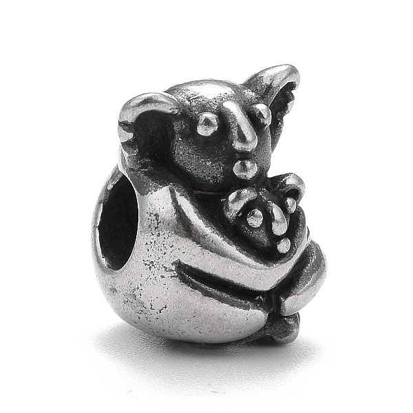 

PandaHall 304 Stainless Steel European Beads, Large Hole Beads, Koala, Antique Silver, 13x10x11mm, Hole: 4.5mm 304 Stainless Steel Other...