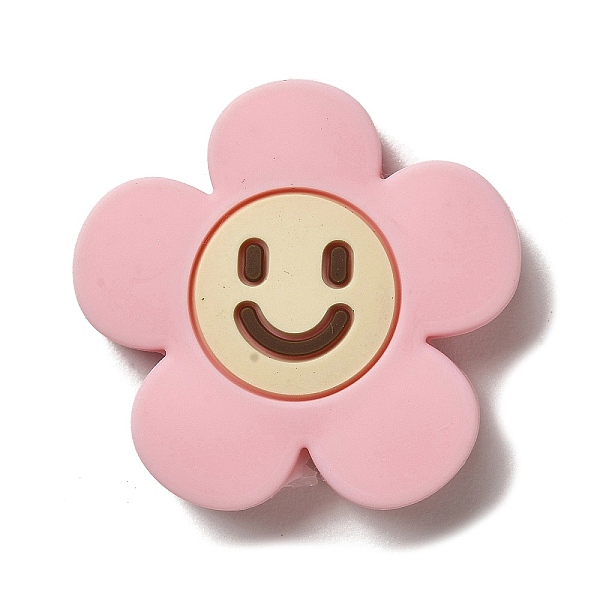 

PandaHall Silicone Beads, Flower with Smiling Face, Silicone Teething Beads, PeachPuff, 30x31x8.5mm, Hole: 3mm Silicone Flower Brown