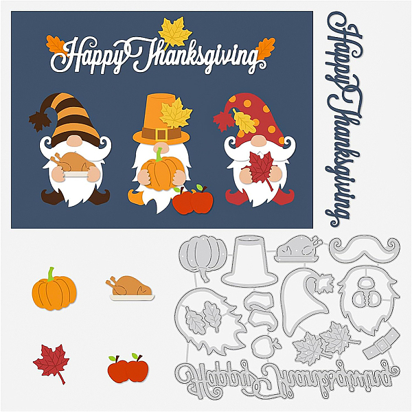 

PandaHall BENECREAT Thankgiving Cutting Dies Stencils, 4.3x5.8Inch Roast Chicken/Pumpkin/Maple Leaf Carbon Steel Stencil for Card Making...