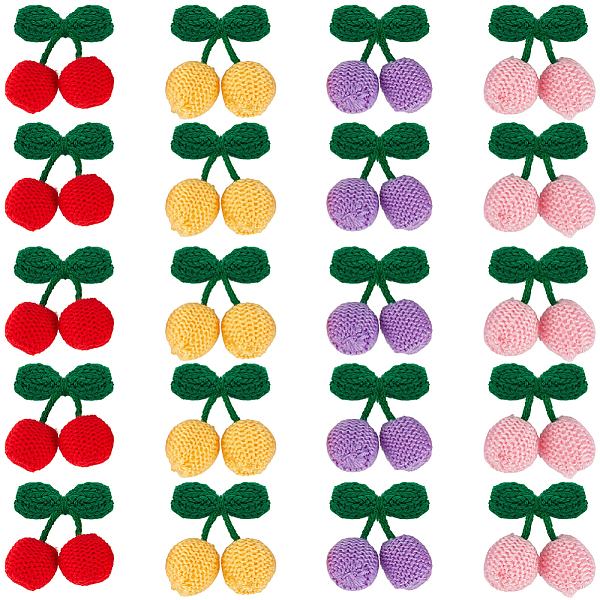 20Pcs 4 Colors Yarn Woven Cherry